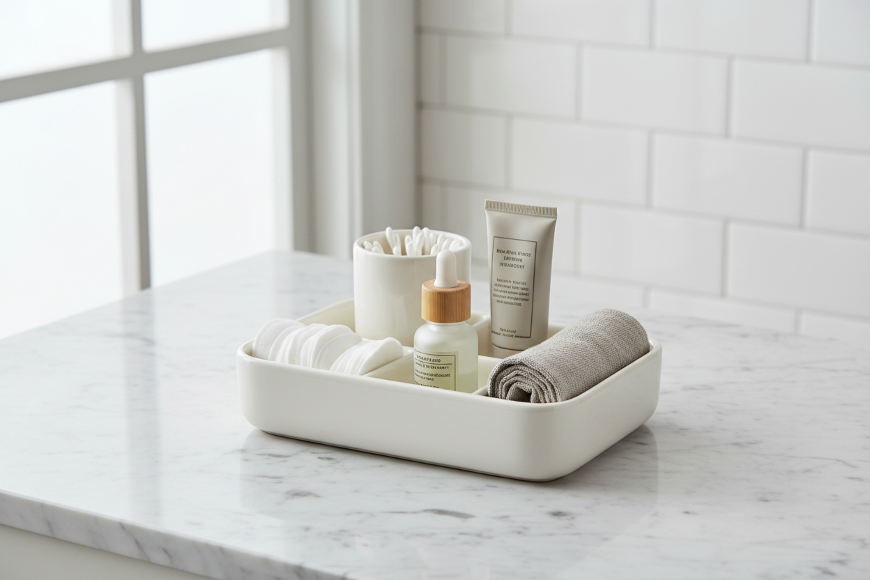 Minimal Bathroom Countertop Organizer
