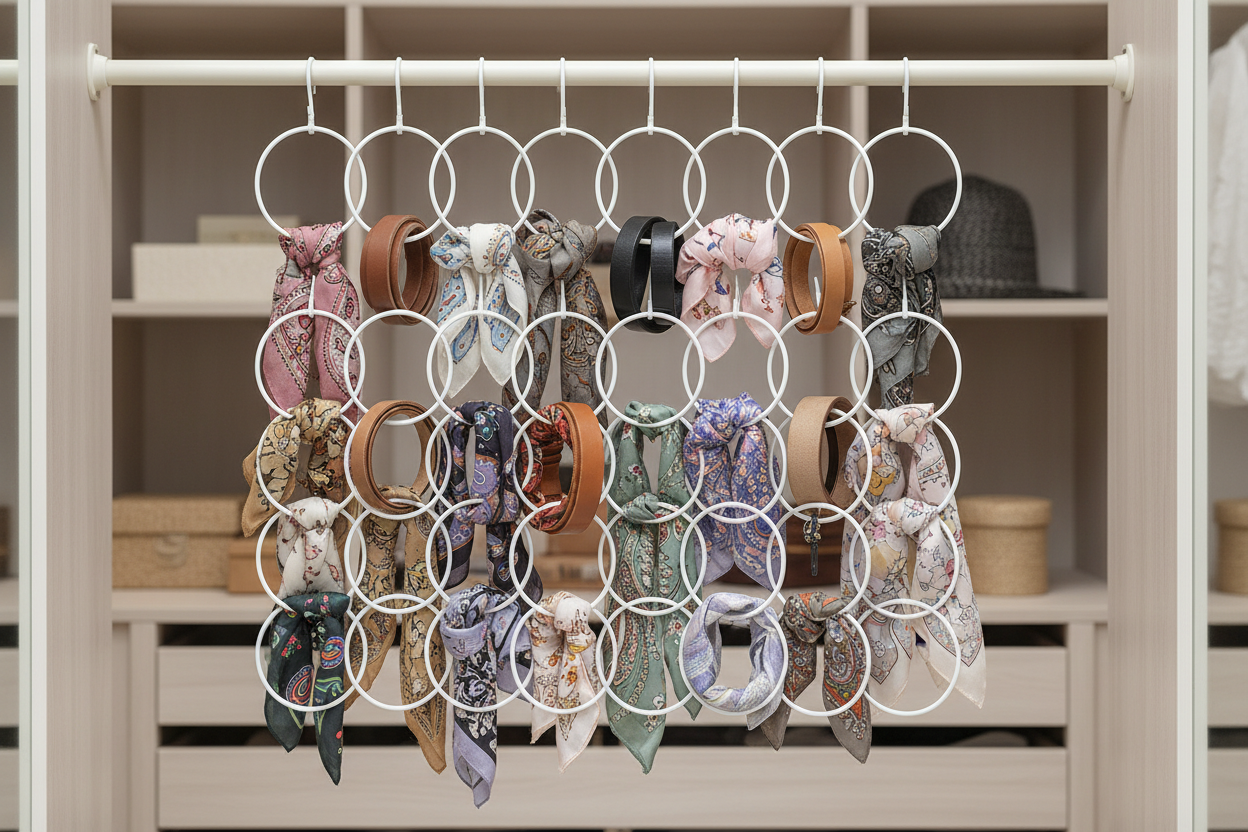 Scarf & Accessory Organizer Ring Set