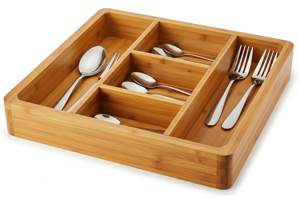 Bamboo Cutlery Drawer Organizer