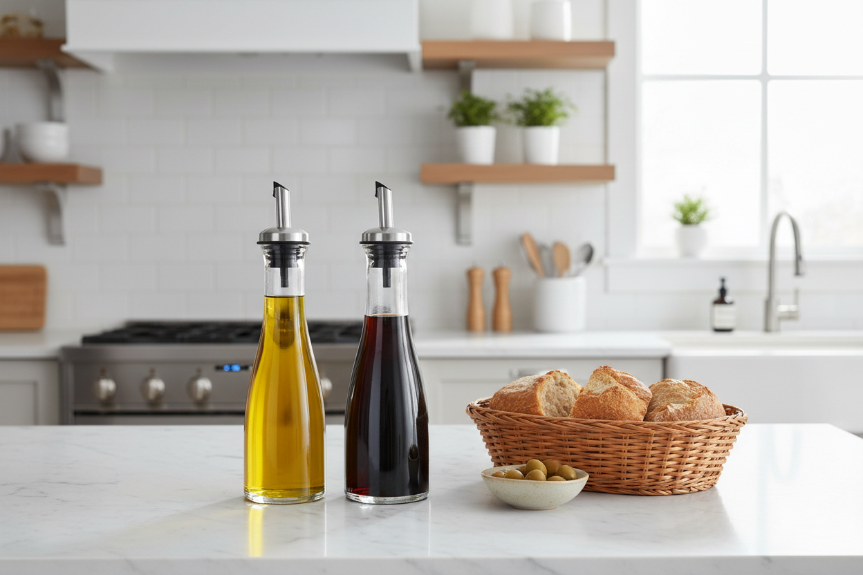 Oil & Vinegar Glass Dispenser Set