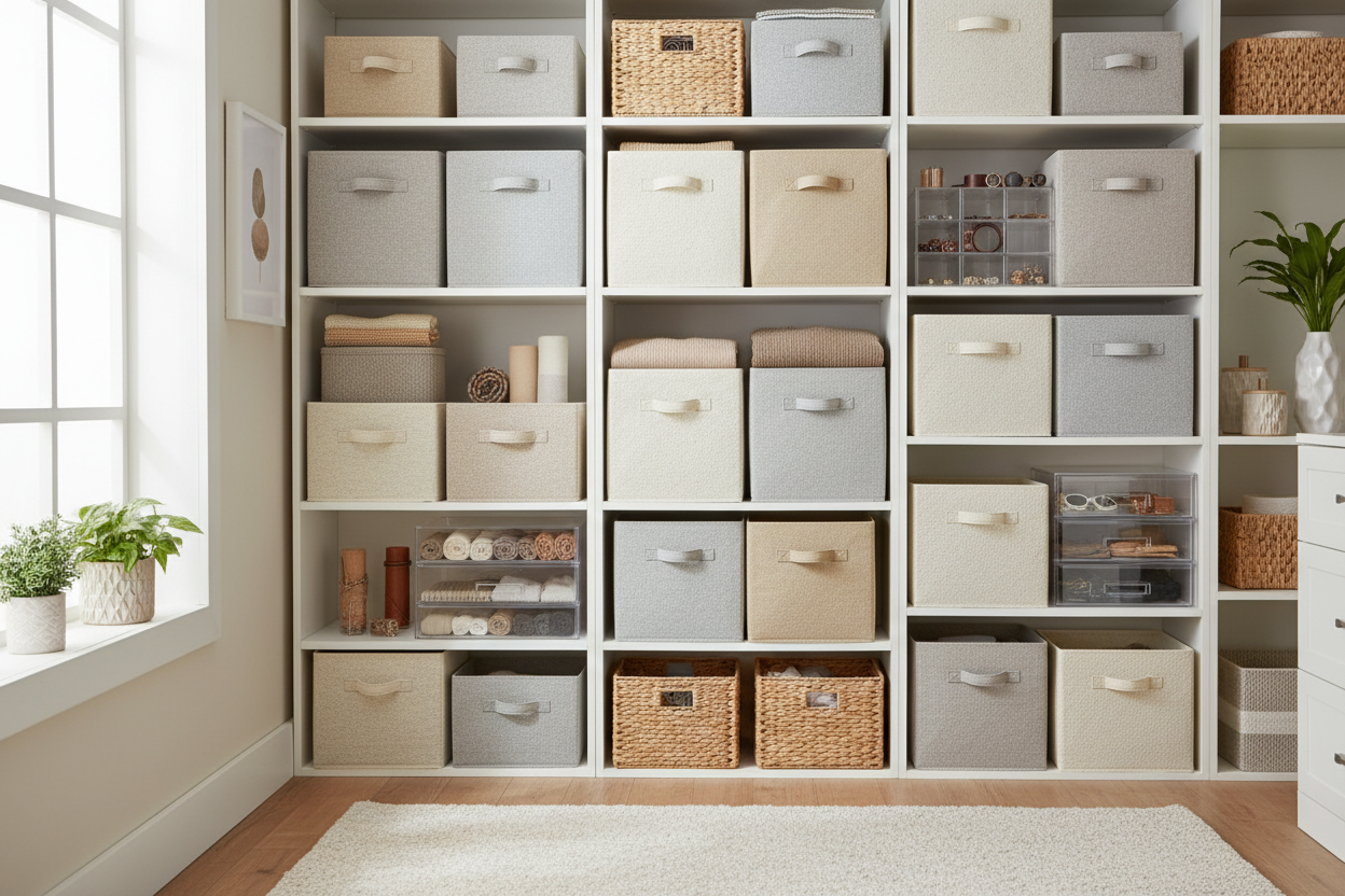 Fabric Closet Cubes (Neutral Set of 8)