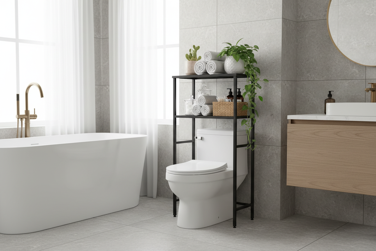 Over-the-Toilet Shelf Rack