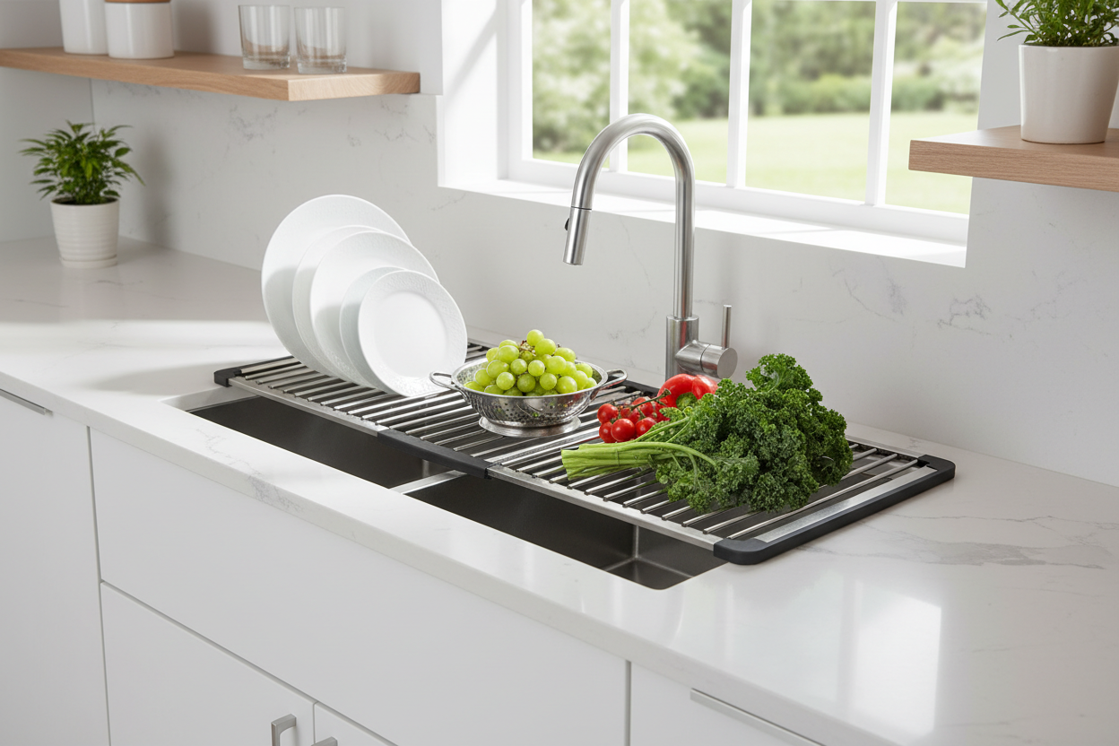 Roll-Up Sink Drying Rack