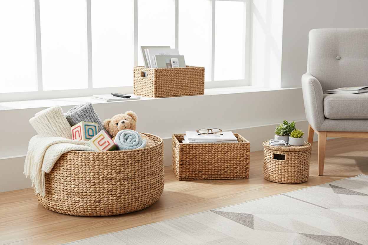 Wicker Storage Baskets (Set of 3)