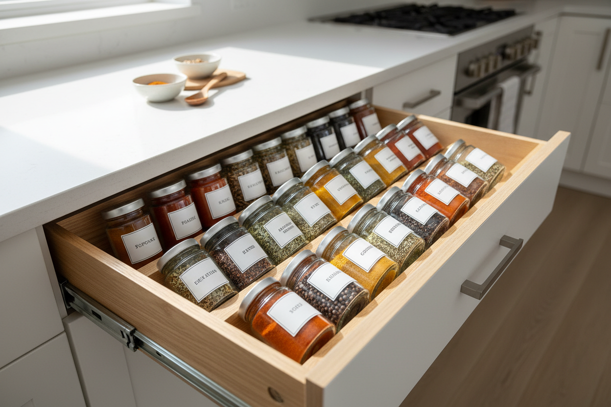 Spice Jar Set with Minimalist Labels