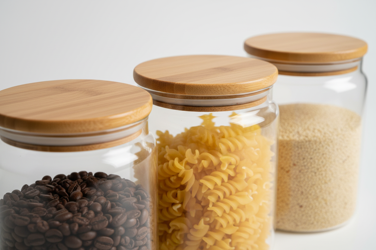 Airtight Pantry Jar Set with Bamboo Lids