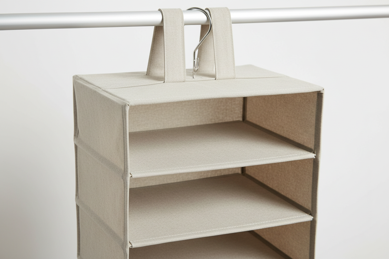 Hanging Canvas Wardrobe Shelves