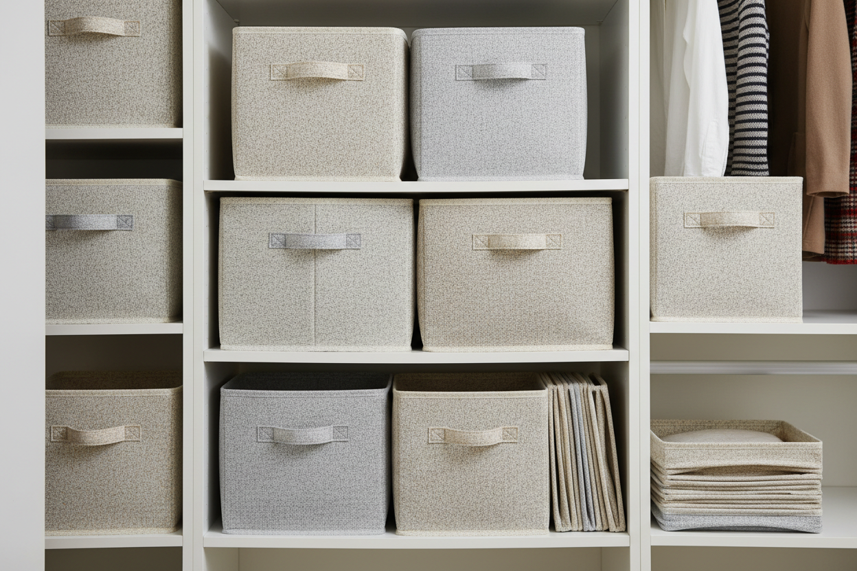 Fabric Closet Cubes (Neutral Set of 8)