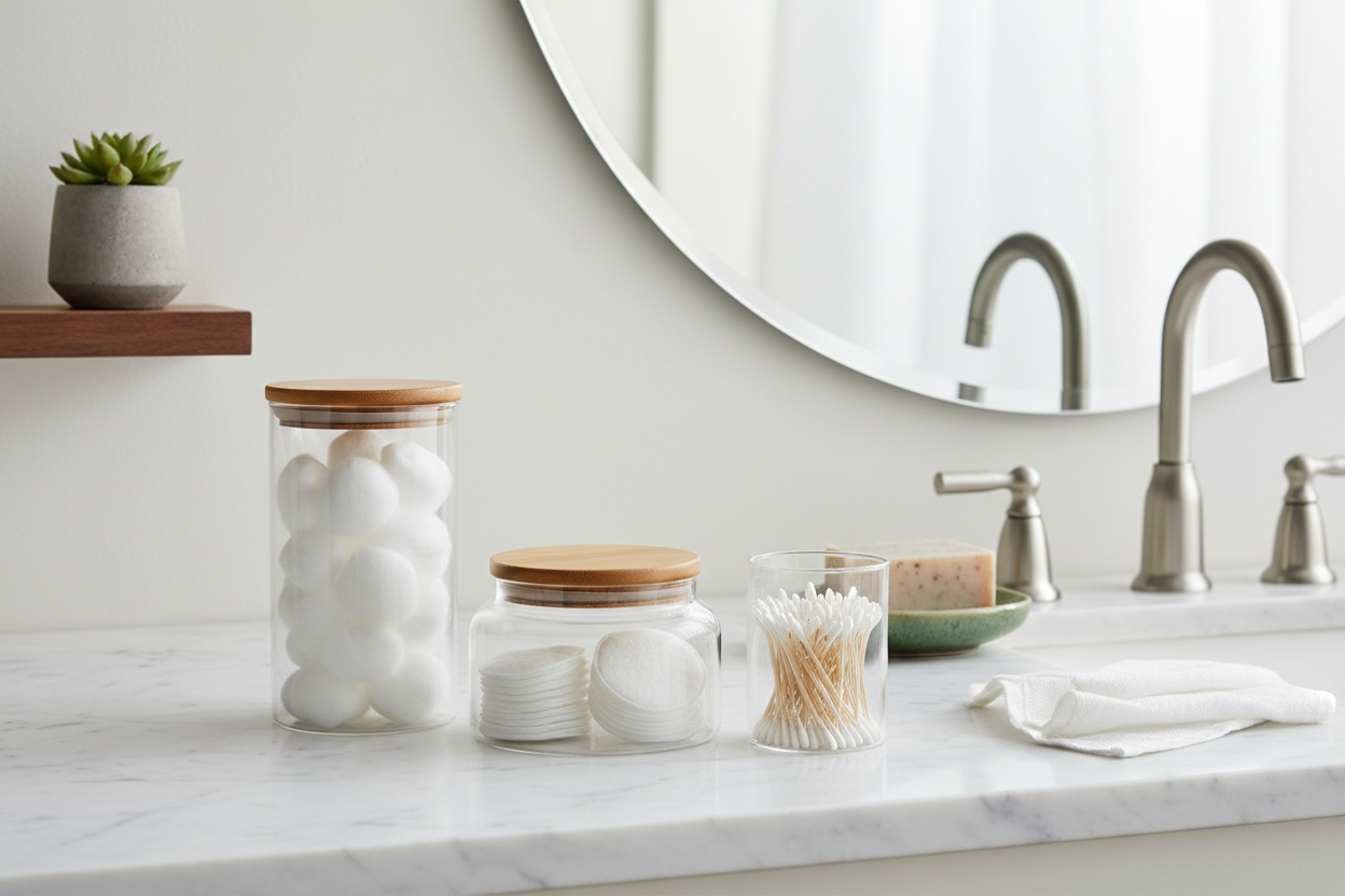 Aesthetic Cotton Swab Storage Jars