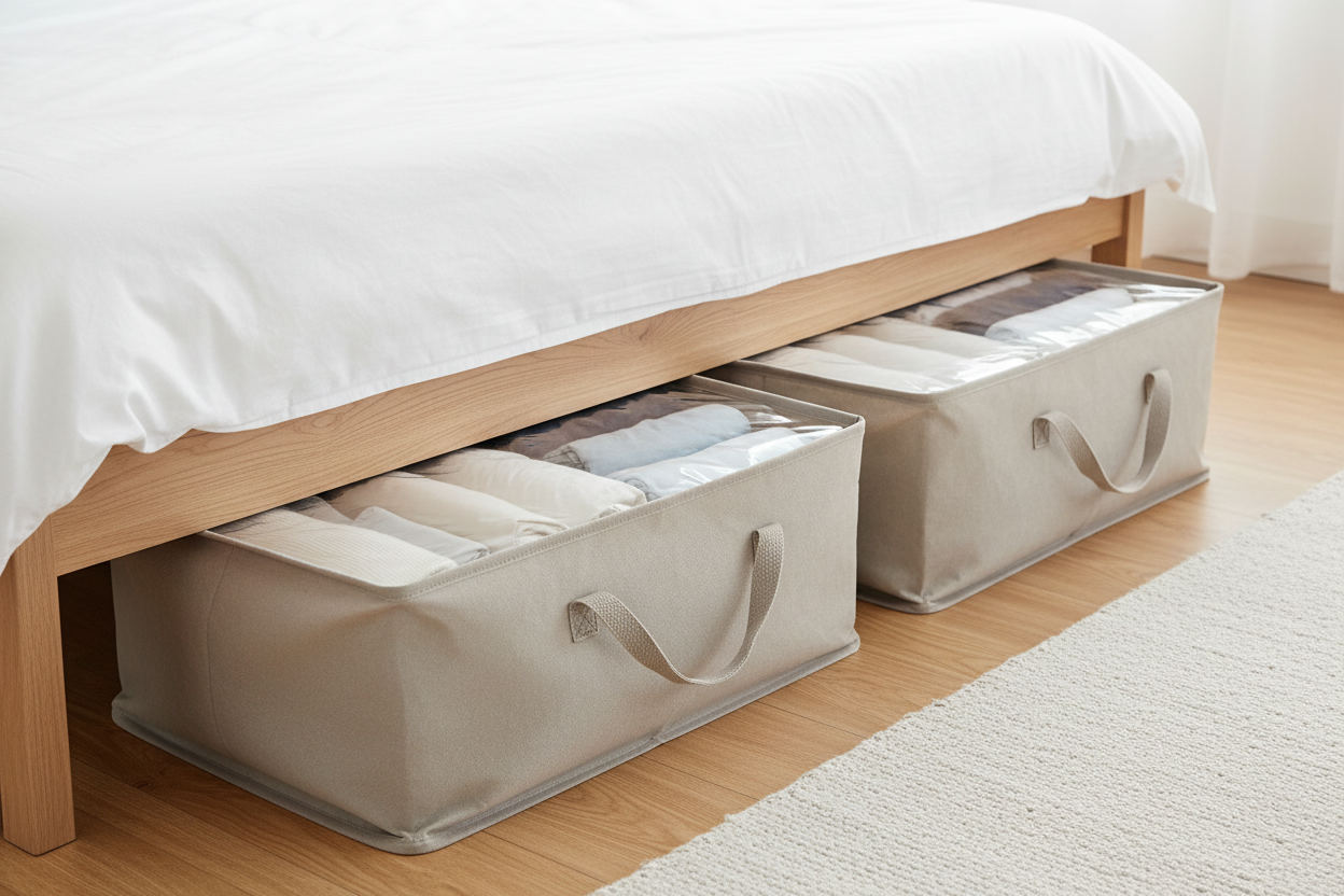 Under-Bed Storage Bags (Neutral Fabric)