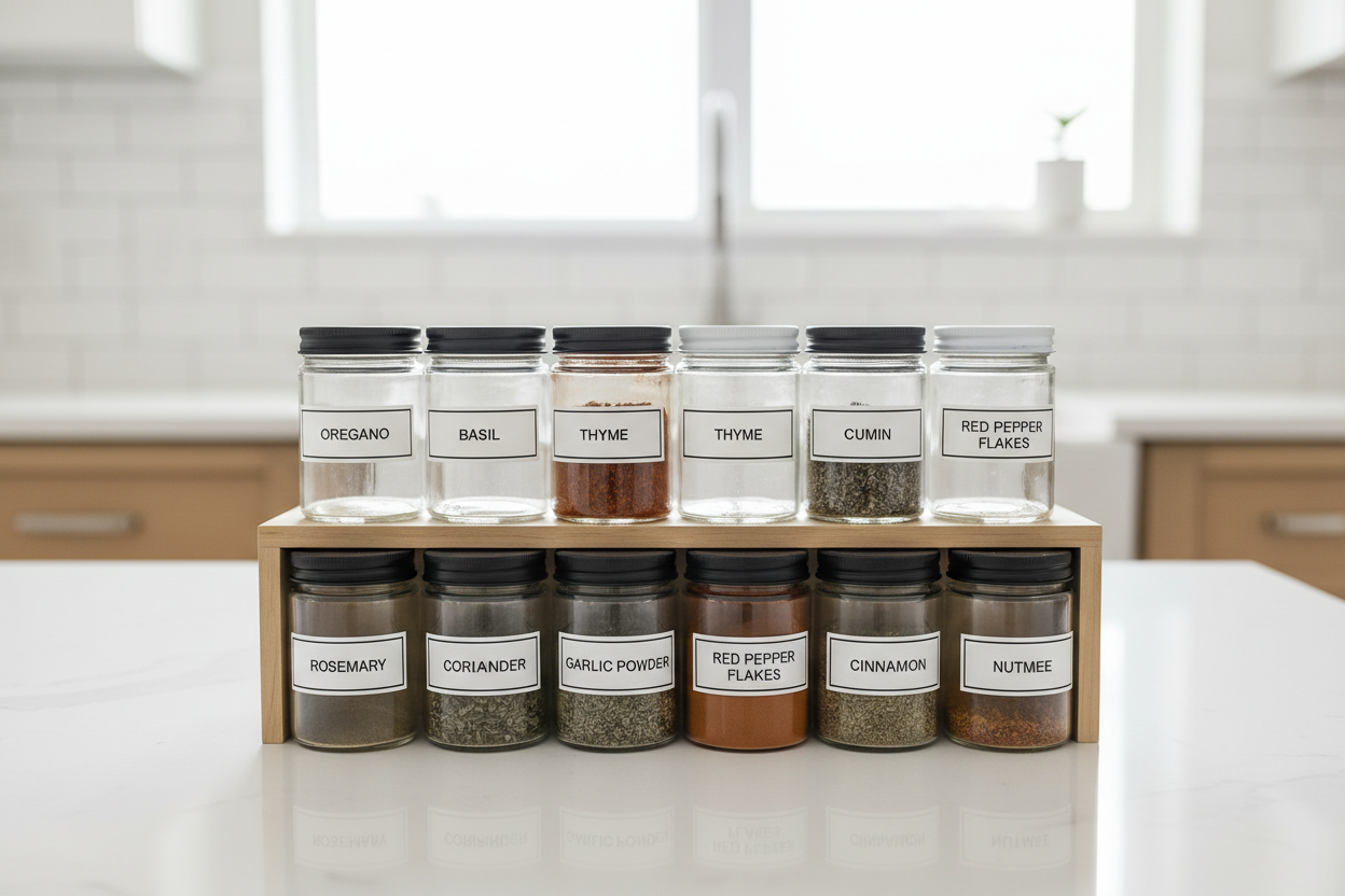 Spice Jar Set with Minimalist Labels